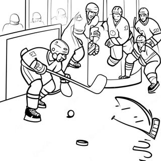 Pagina Para Colorear De Emocionante Escena De Juego De Hockey 65361-54003