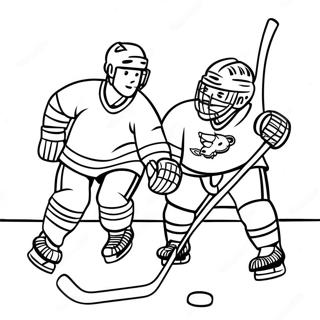 Pagina Para Colorear De Emocionante Escena De Juego De Hockey 65361-54004