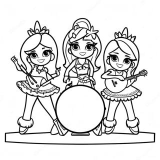 Pagina Para Colorear De The Dazzlings Actuando En El Escenario 65401-54045