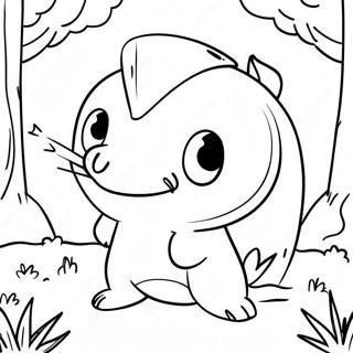 Pagina Para Colorear De Un Lindo Cyndaquil En Un Bosque 65501-54124