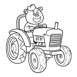 Pagina Para Colorear De Tractor Ted Conduciendo Un Tractor Colorido 65511-54134