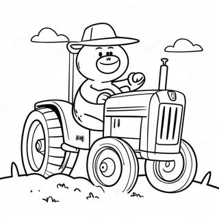 Pagina Para Colorear De Tractor Ted Conduciendo Un Tractor Colorido 65511-54135