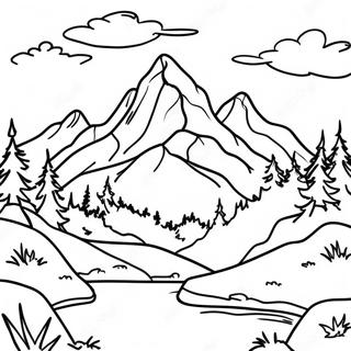 Pagina Para Colorear De Paisaje Montanoso 65680-54259