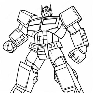 Pagina Para Colorear De Optimus Prime En Pose De Accion 65701-54279