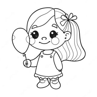 Pagina Para Colorear De Molly Con Un Globo Colorido 65721-57732