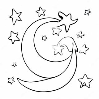 Pagina Para Colorear De Estrellas Brillantes Y Luna Creciente 65731-54308