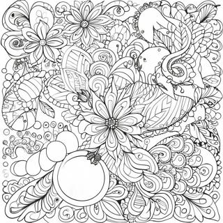 Pagina Para Colorear De Patrones Zentangle Navidenos 65740-54299