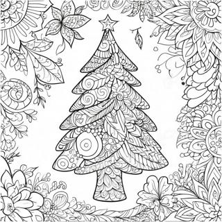 Pagina Para Colorear De Arbol De Navidad Zentangle Intrincado 65741-54301