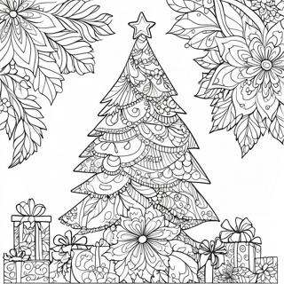 Pagina Para Colorear De Arbol De Navidad Zentangle Intrincado 65741-54303