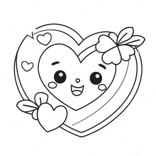 Pagina Para Colorear De Corazon De San Valentin Kawaii 65750-54343