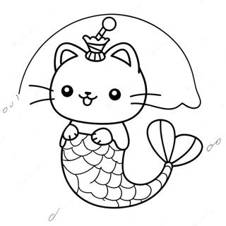 Pusheen Sirena Páginas Para Colorear