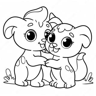 Pagina Para Colorear De Adorables Mascotas Lps Jugando Juntas 6585-5359