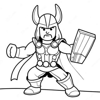 Pagina Para Colorear De Thor En Una Batalla Epica 66061-54556