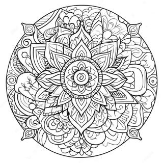 Pagina Para Colorear De Mandala De Chakra Psicodelico 66070-54563