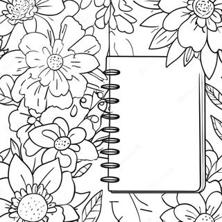 Pagina Para Colorear De Diario Lindo Con Flores 66201-54674