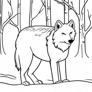 Pagina Para Colorear De Lobo Artico Majestuoso En Paisaje Nevado 66401-54835