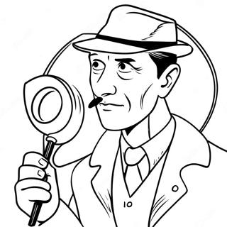 Pagina Para Colorear De Un Detective Con Lupa 66471-54890