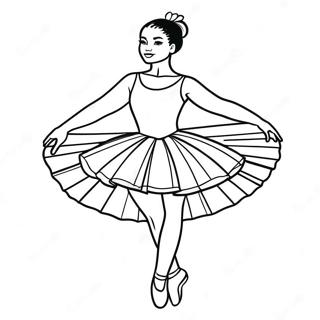 Pagina Para Colorear De Bailarina Negra Elegante En Un Tutu 66571-54985