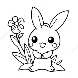 Pagina Para Colorear De Mimikyu Linda Con Flores 66581-54982