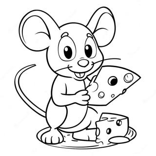 Pagina Para Colorear De Jerry Mouse Jugando Con Queso 66641-55015