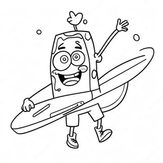 Pagina Para Colorear De Spongebob Chill Con Una Tabla De Surf 66982-55291