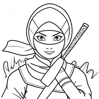 Chica Ninja Páginas Para Colorear