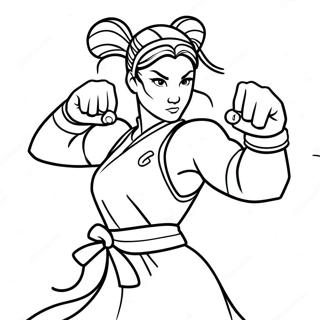 Pagina Para Colorear De Chun Li En Posicion De Batalla 67102-55374