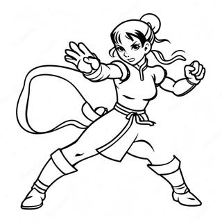 Pagina Para Colorear De Chun Li En Posicion De Batalla 67102-55375