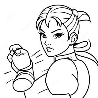 Pagina Para Colorear De Chun Li En Posicion De Batalla 67102-55376