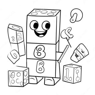 Pagina Para Colorear De Numberblocks 8 Coloridos En Accion 67163-55422