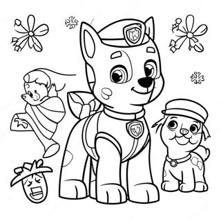 Pagina Para Colorear De Paw Patrol Navideno 671-534