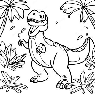 Pagina Para Colorear De T Rex Rugiendo En La Selva 67263-55497