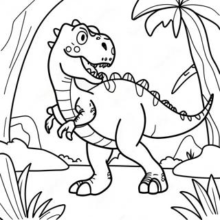 Pagina Para Colorear De T Rex Rugiendo En La Selva 67263-55498