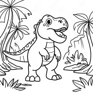 Pagina Para Colorear De T Rex Rugiendo En La Selva 67263-55499