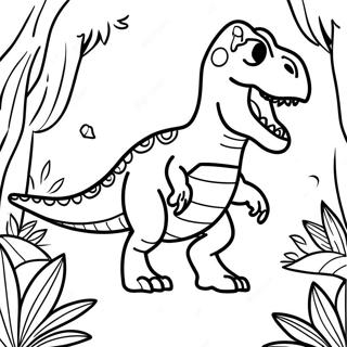 Pagina Para Colorear De T Rex Rugiendo En La Selva 67263-55500