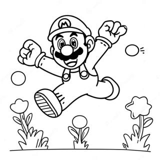 Mario Saltando Páginas Para Colorear