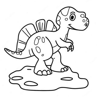 Pagina Para Colorear De Huella De Dinosaurio Colorida 67503-55687