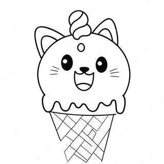 Pagina Para Colorear De Gato En Cono De Helado 67602-55771