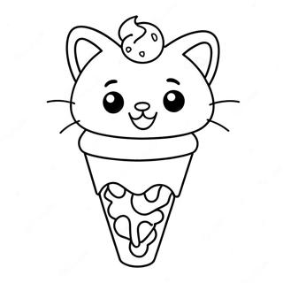 Pagina Para Colorear De Lindo Gato En Cono De Helado 67603-55780