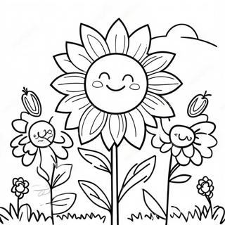 Pagina Para Colorear De Jardin De Girasoles Relajante 67673-55834