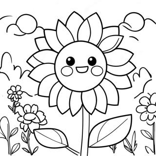 Pagina Para Colorear De Jardin De Girasoles Relajante 67673-55835