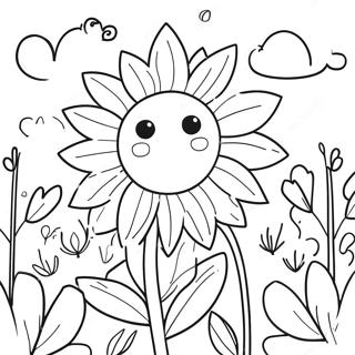 Pagina Para Colorear De Jardin De Girasoles Relajante 67673-55836