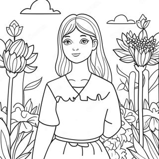 Pagina Para Colorear De La Cancion De Daria En Un Hermoso Jardin 67813-55939