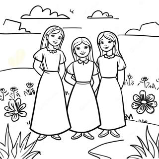 Pagina Para Colorear De La Escena Natural De Las Tres Hermanas 67902-56011