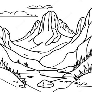 Pagina Para Colorear Del Paisaje Montanoso De Las Tres Hermanas 67903-56015