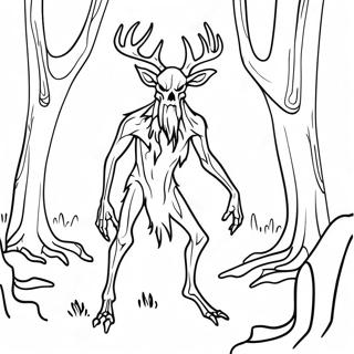 Pagina Para Colorear De Wendigo Espeluznante En El Bosque 68163-56229