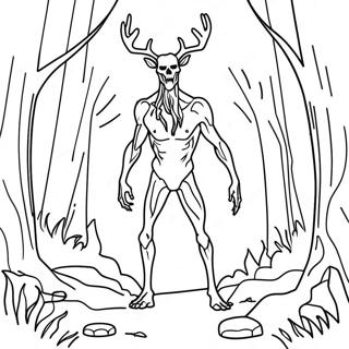 Pagina Para Colorear De Wendigo Espeluznante En El Bosque 68163-56231