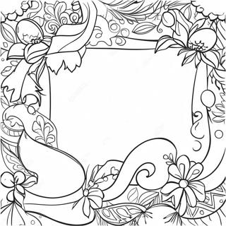 Pagina Para Colorear De Clipart De Borde Navideno Festivo 68263-56291