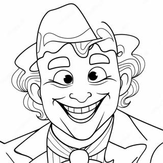 Pagina Para Colorear De Un Joker Divertido Con Una Gran Sonrisa 682-545