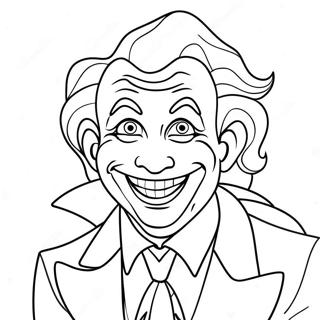 Pagina Para Colorear De Un Joker Divertido Con Una Gran Sonrisa 682-546